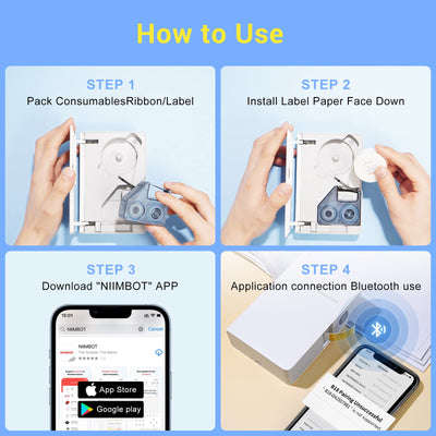 NB382 - NIIMBOT - N1 - BLUETOOTH THERMAL TRANSFER LABEL PRINTER INCL FREE LABEL & RIBBON (14*50MM - WHITE)