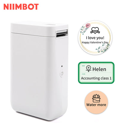 NB121 - NIIMBOT - SLEGS D101 - DRAAGBARE ETIKET BLUETOOTH-DRUKKER INSLUITEND GRATIS ETIKETROL (BREEËR WEERGAWE - 12*40MM - WIT)