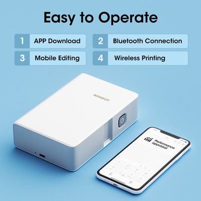 NB382 - NIIMBOT - N1 - BLUETOOTH THERMAL TRANSFER LABEL PRINTER INCL FREE LABEL & RIBBON (14*50MM - WHITE)