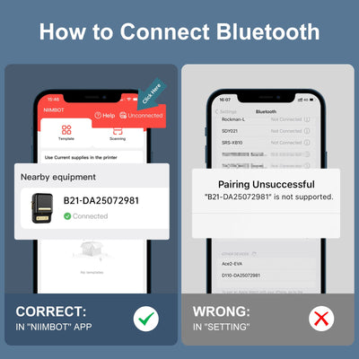 NB109 - NIIMBOT - B21 - PORTABLE THERMAL LABEL BLUETOOTH PRINTER INCLUDING FREE LABEL (50*30MM - WHITE)