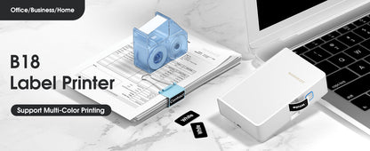 NB382 - NIIMBOT - B18 - BLUETOOTH THERMAL TRANSFER LABEL PRINTER INCL FREE LABEL & RIBBON (14*50MM - WHITE)