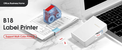 NB382 - NIIMBOT - B18 - BLUETOOTH THERMAL TRANSFER LABEL PRINTER INCL FREE LABEL & RIBBON (14*50MM - WHITE)