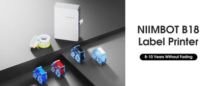 NB382 - NIIMBOT - B18 - BLUETOOTH THERMAL TRANSFER LABEL PRINTER INCL FREE LABEL & RIBBON (14*50MM - WHITE)