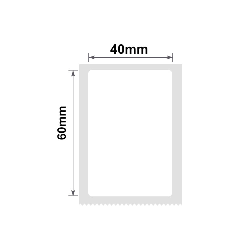 NB192 - NIIMBOT - B1 / B21 / B3S - 40*60MM - 125 ETIKETTE PER ROL - WIT