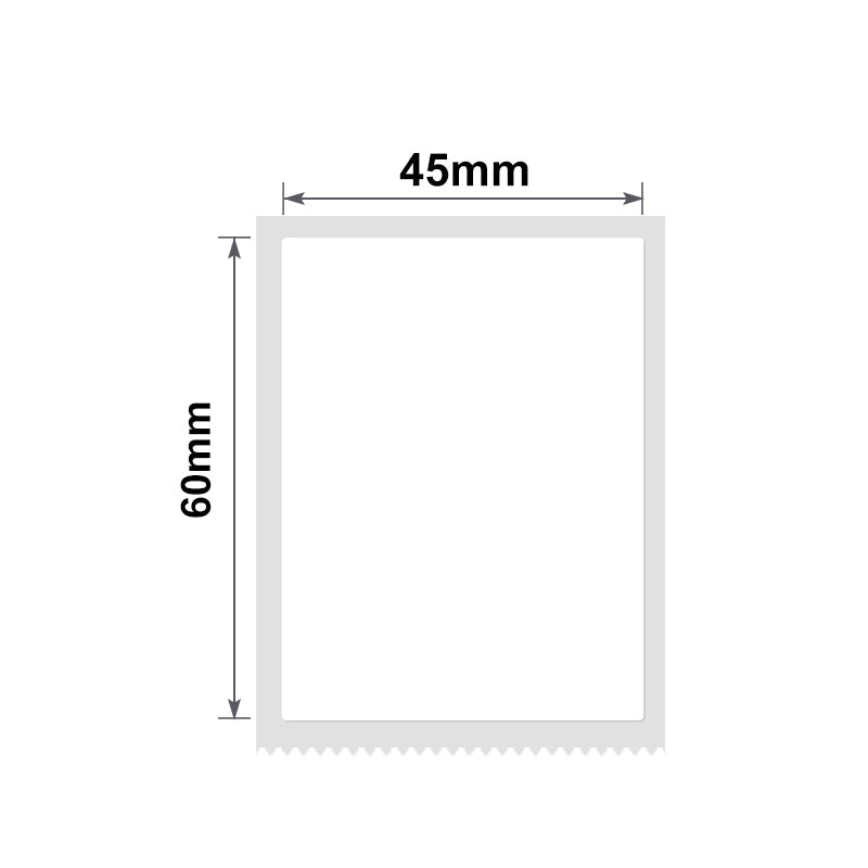 NB196 - NIIMBOT - B1 / B21 / B3S - 45*60MM - 125 ETIKETTE PER ROL - WIT 