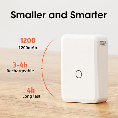 NB120 - NIIMBOT - D110 - DRAAGBARE ETIKET BLUETOOTH-DRUKKER INSLUITEND GRATIS ETIKETROL (15*30MM - WIT)
