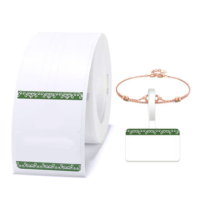 NB208 - NIIMBOT - B1 / B21 / B3S / B4 - 25X75MM - 100 GREEN BORDER RING JEWELLERY LABELS