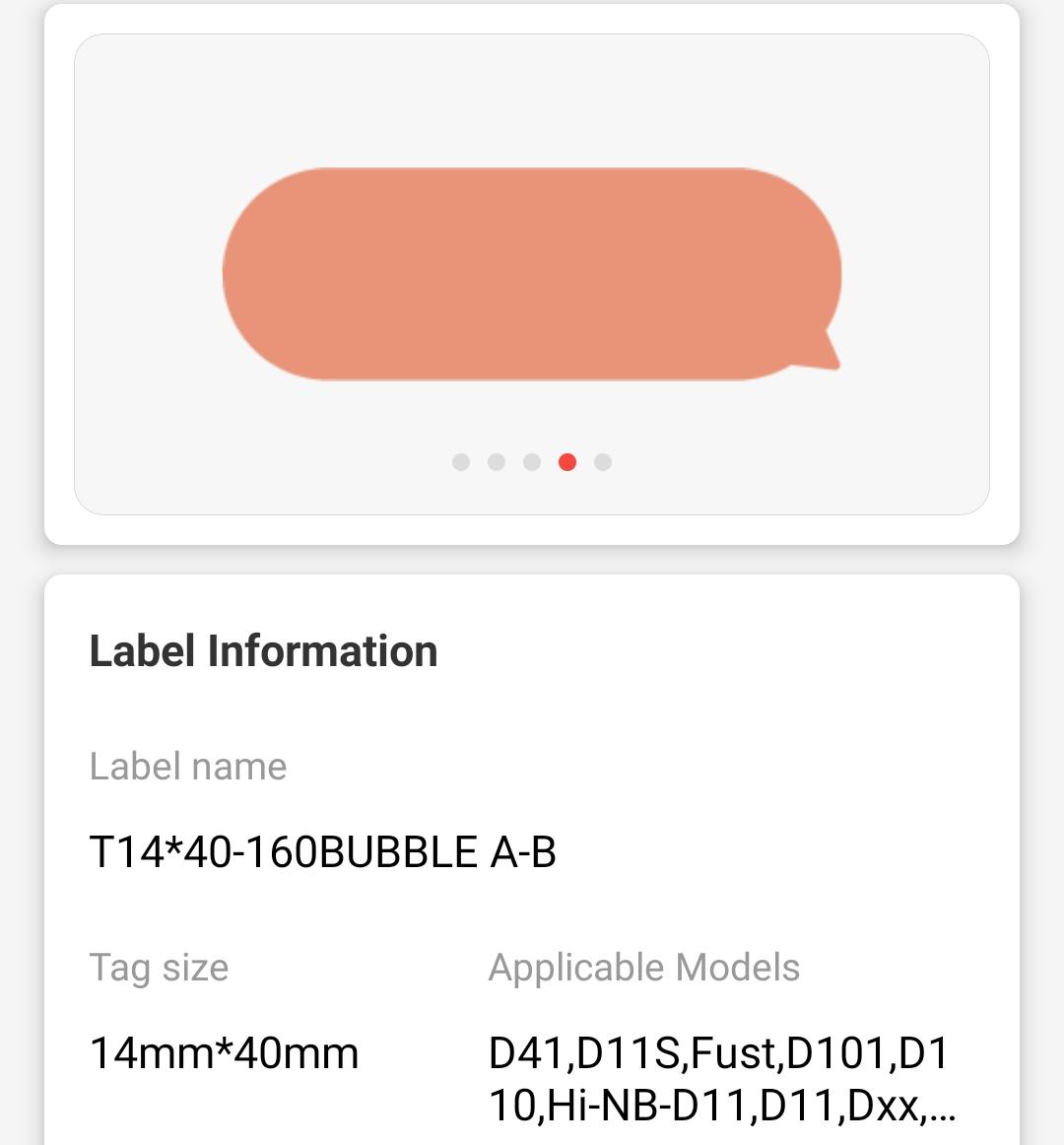 NB134 - NIIMBOT - D11 / D101 / D110 - 14*40MM - 160 LABELS PER ROLL - BUBBLE A DESIGN