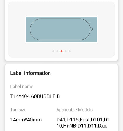 NB135 - NIIMBOT - D11 / D101 / D110 - 14*40MM - 160 IMIBHALO NGOKUQHUBEKA NGAMUNYE - IBHAYIBHILE B DESIGN