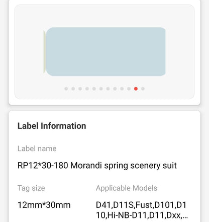 I-NB137 - NIIMBOT - D11 / D101 / D110 - 12X30MM - I-SPRING EDITION - 180 LABELS NGEROLI NGAYINYE - 12 X ROLLS