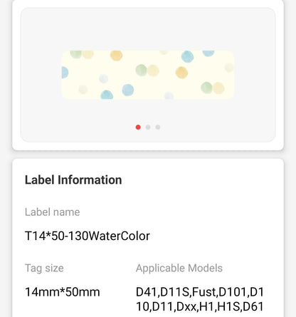 I-NB175 - NIIMBOT - D11 / D101 / D110 - 14*50MM - 130 AMALEBO NGOKUQHUBEKA NGAMUNYE - I-MEMORY DESIGN