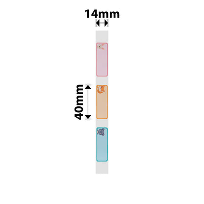 NB180 - NIIMBOT - D11 / D101 / D110 - 14*40MM - 160 ETIKETTE PER ROL - OUTJIEKE DIERE-ONTWERP