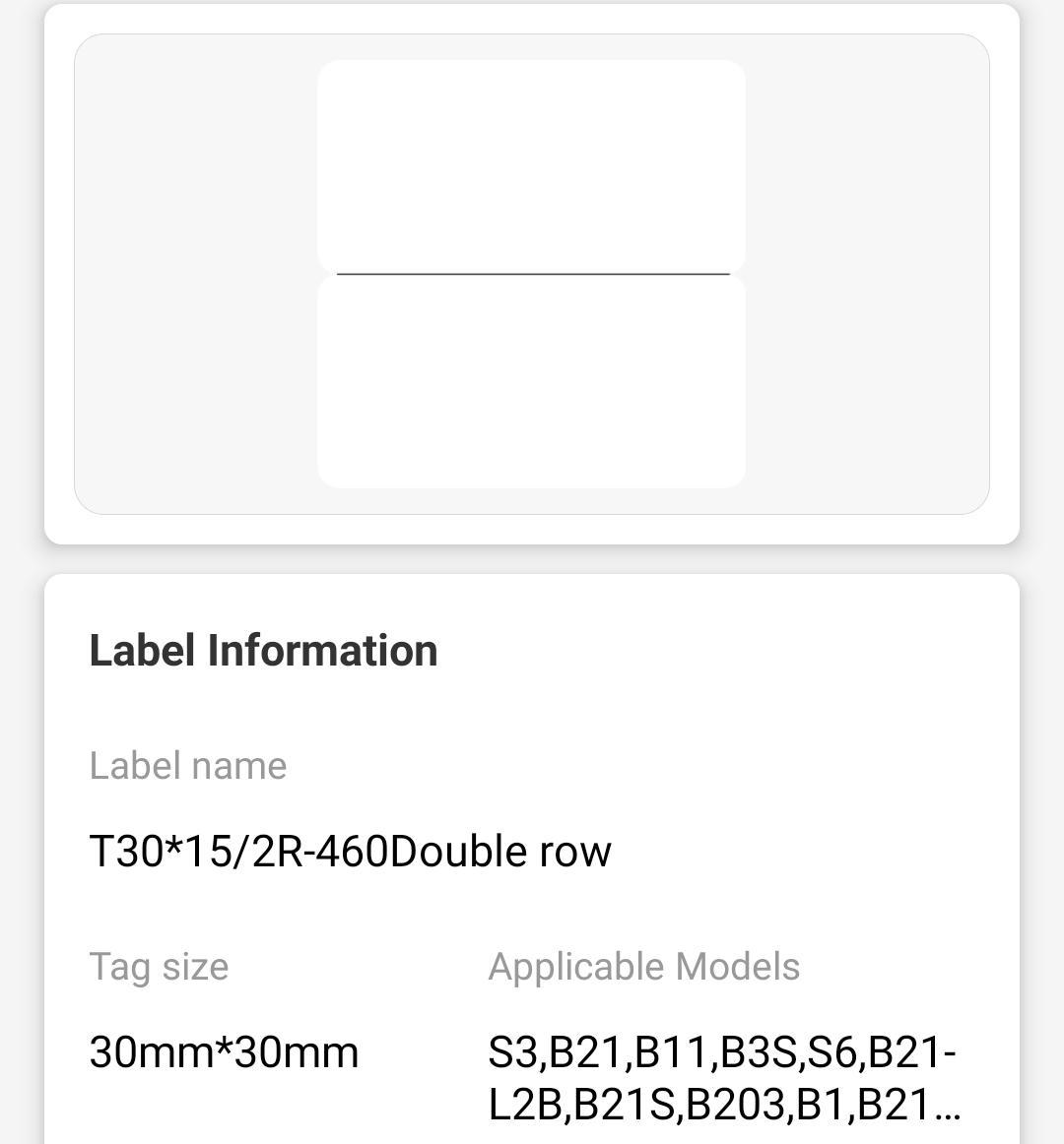 I-NB183 - NIIMBOT - B1 / B21 / B3S - 30*15MM/2R - 460 AMALEBO NGOKUQONGQWA NGAMUNYE - OKUMHLOPHE