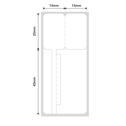 NB205 - NIIMBOT - B1 / B21 / B3S - T30*70MM (30*25+45) - 100 ETIKETTE PER ROL - WIT - KABELONTWERP 