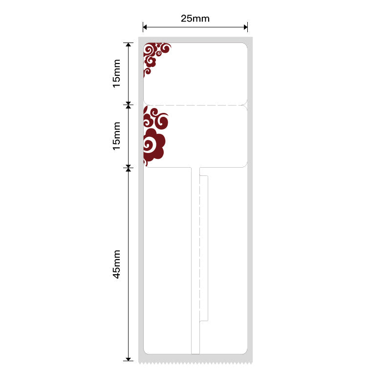 NB206 - NIIMBOT - B1 / B21 / B3S - R02T - 25*75MM (25*30+45) - 100 AMALEBHU NGOKUQONGA NGAMUNYE - UKUDLALWA OKUBOMVU OKUDE