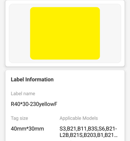 NB222 - NIIMBOT - B1 / B21 / B3S - 30*40MM - 230 AMALEBO NGOKUQONGA NGAWO - OKUQINILE - OKUTHULU 