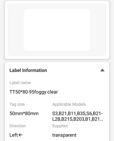 I-NB225 - NIIMBOT - B1 / B21 / B3S - TT50*80MM - 95 AMALEBO NGOKUQONGQWA NGAKHONA - OKUBONAKALI 