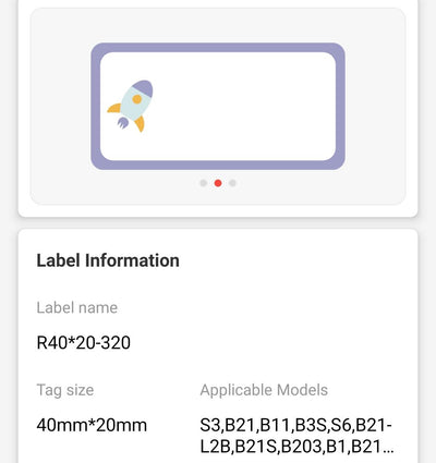 NB244 - NIIMBOT - B1 / B21 / B3S / B4 - 40X20MM - 320 TOY LABELS
