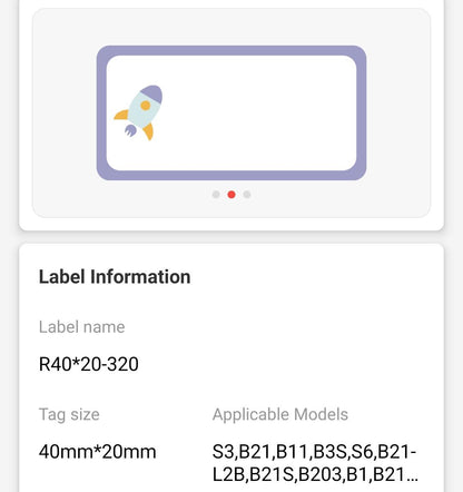 NB244 - NIIMBOT - B1 / B21 / B3S - 40*20MM - 320 AMALEBO NGEROLI NGAMUNYE - I-TOY DESIGN
