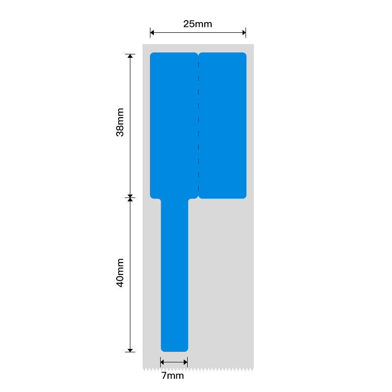 NB249 - NIIMBOT - B1 / B21 / B3S - R02F - 25*78MM (25X38+40X7) -100 BLUE THERMAL LABELS - CABLE DESIGN