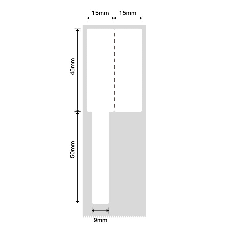 NB251 - NIIMBOT - B1 / B21 / B3S - R03F - 30*95MM (30X45+50X9) - 80 LABELS PER ROLL - CABLE - WHITE