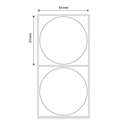 NB255 - NIIMBOT - B1 / B21 / B3S - T50*50MM - 150 LABELS PER ROLL - ROUND - WHITE