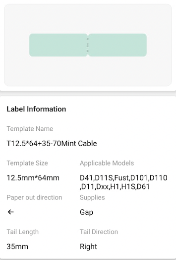 NIIMBOT - D101 / D11 / D110 - R12.5*99 - 70 LABELS PER ROLL - MINT CAB