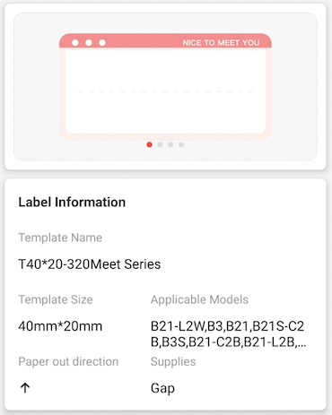 NB296 - NIIMBOT - D11 / D101 / D110 / H1S - 14X40MM - 160 NICE TO MEET YOU LABELS