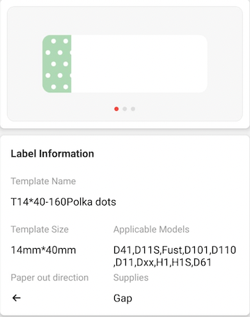 NB297 - NIIMBOT - D11 / D101 / D110 - R14*40 - 160 IMIBHALO NGOKUGQIBELA NGAMUNYE - UKUDANIWA KWE-POLKA DOTS
