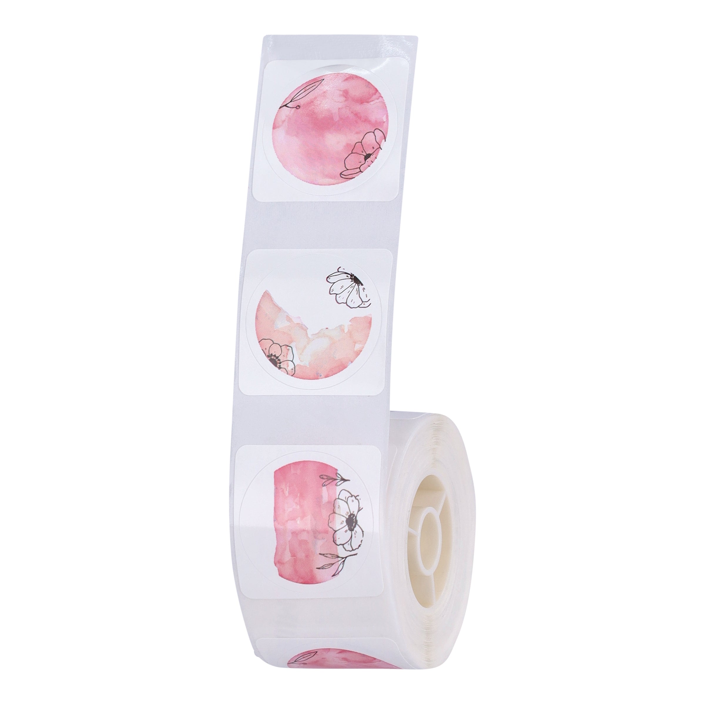 NB335 - NIIMBOT - SLEGS D101 - R25*25 - 225 ETIKETTE PER ROL - ROND - PIENK