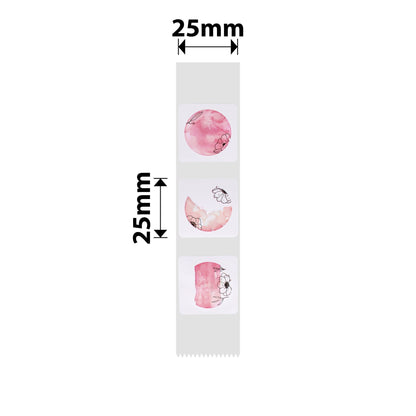 NB335 - NIIMBOT - SLEGS D101 - R25*25 - 225 ETIKETTE PER ROL - ROND - PIENK