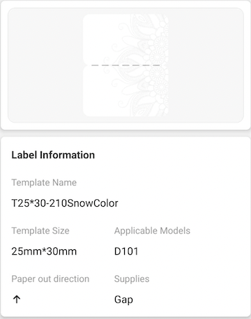 NB343 - NIIMBOT - D101 ONLY - 25X30MM - 210 SNOW COLOUR LABELS