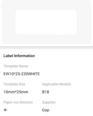 NB383 - NIIMBOT - SLEGS B18 - EW10*25mm - 220 ETIKETTE PER ROL - WIT ONTWERP