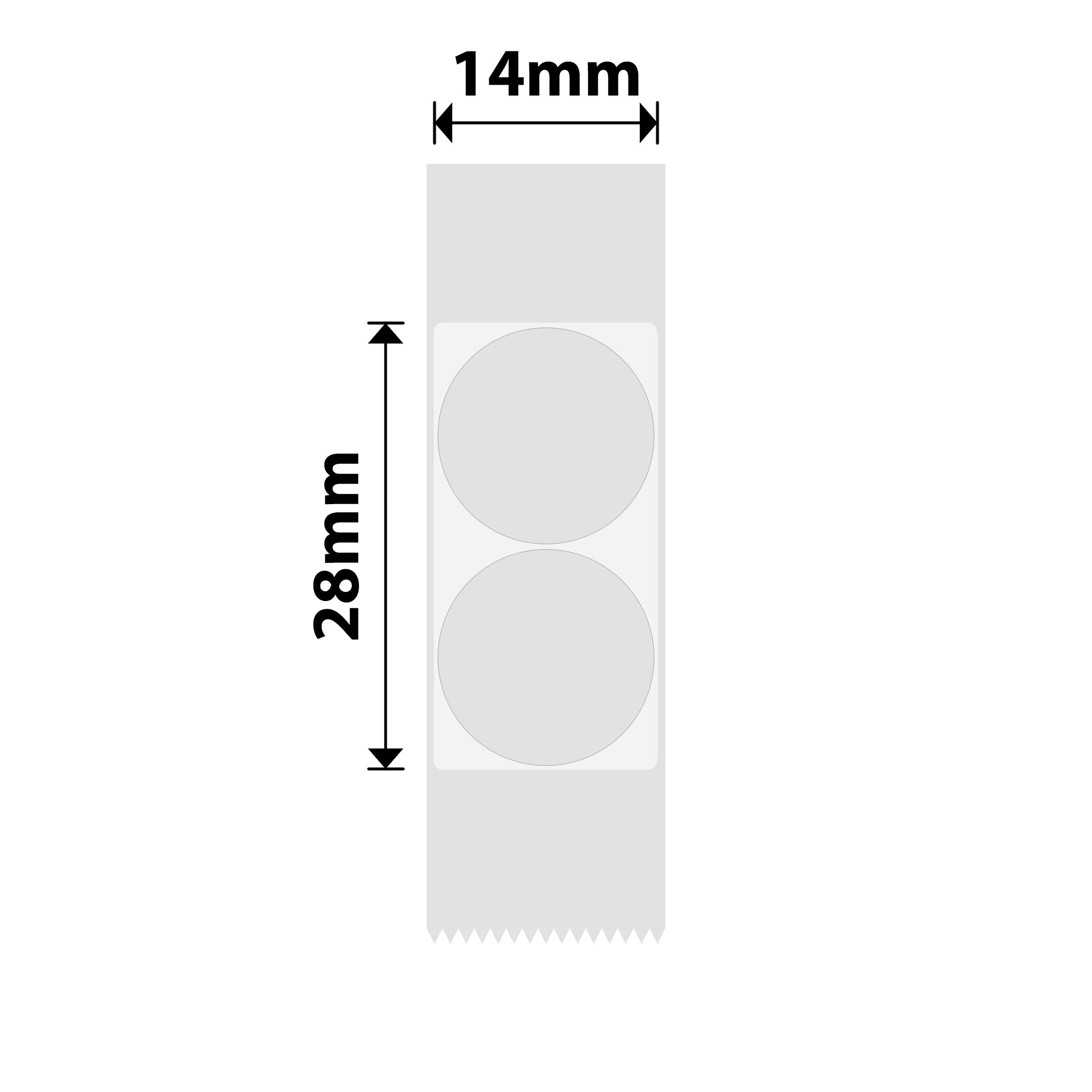 NB386 - NIIMBOT - B18 - ET14*28MM - 195 ETIKETTE PER ROL - ROND - DEURSIGTIG
