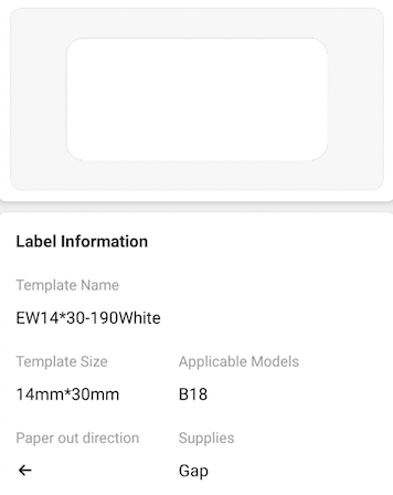 NB387 - NIIMBOT - B18 - EW14*30mm - 190 ETIKETTE PER ROL - WIT ONTWERP