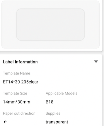 NB391 - NIIMBOT - B18 - ET14*30MM - 190 ETIKETTE PER ROL - DEURSIGTIG