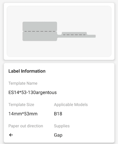 NB413 - NIIMBOT - B18 / N1 - 14X53MM - 130 DARK SILVER JEWELLERY LABELS