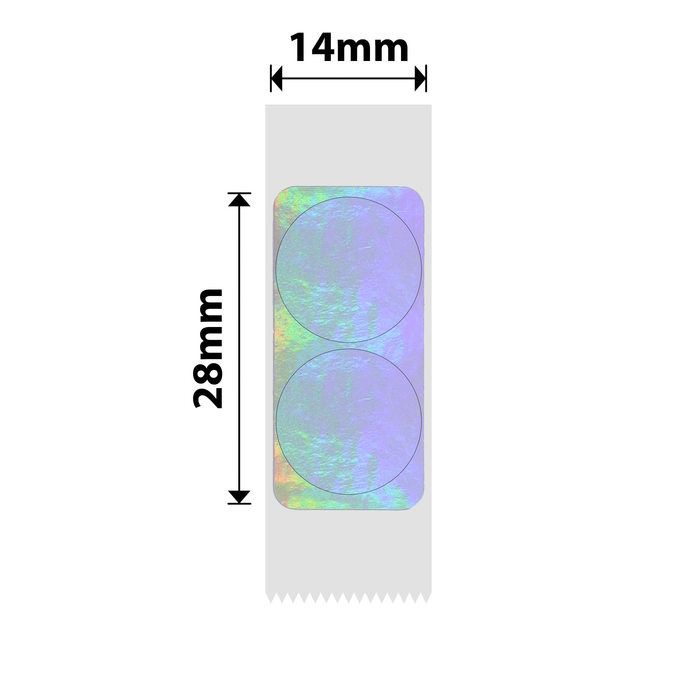 NB429 - NIIMBOT - B18 - EL14*28mm - 200 ETIKETTE PER ROL - HOLOGRAM ROND SILWER