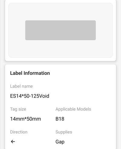 NB432 - NIIMBOT - B18 / N1 - 14X50MM - 125 GREY VOID LABELS