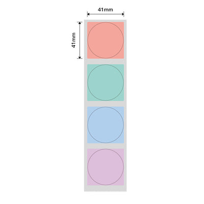 NB439 - NIIMBOT - B1 / B21 / B3S / B4 - 41X41MM - 175 MULITI-COLOUR ROUND LABELS
