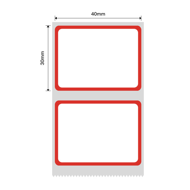NB444 - NIIMBOT - B1 / B21 / B3S - 40*30MM - 230 THERMALS LABELS - RED FRAME DESIGN 