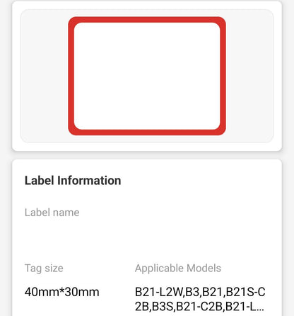 NB444 - NIIMBOT - B1 / B21 / B3S - 40*30MM - 230 THERMALS LABELS - RED FRAME DESIGN 