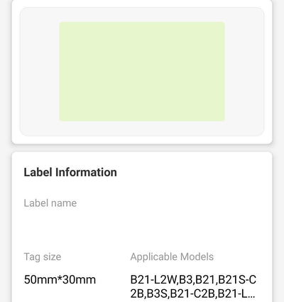 NB447 - NIIMBOT - B1 / B21 / B3S / B4 - 50X30MM - 230 GREEN LABELS