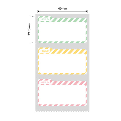 NB457 - NIIMBOT - B1 / B21 / B3S / B4 - 40X21.5MM - 300 HELLO NAME TAG MULTI - COLOUR LABELS