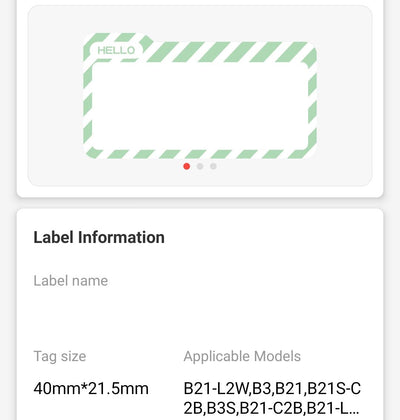 NB457 - NIIMBOT - B1 / B21 / B3S / B4 - 40X21.5MM - 300 HELLO NAME TAG MULTI - COLOUR LABELS