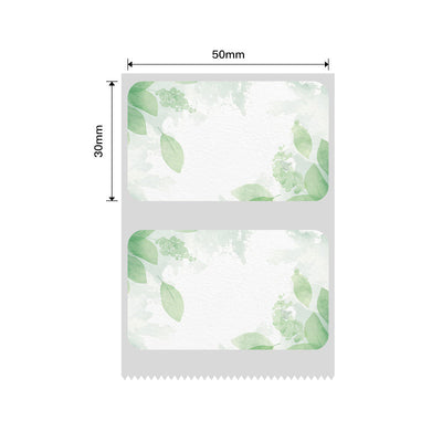 NB460 - NIIMBOT - B1 / B21 / B3S / B4 - 50X30MM - 230 GREEN LEAF LABELS