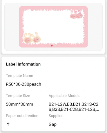 I-NB464 - NIIMBOT - B1 / B21 / B3S - T50*30 - 230 AMALEBO NGOKUQONGA NGAMUNYE - I-PEACH DESIGN