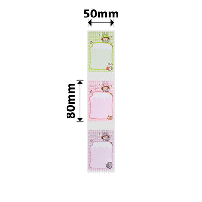 NB469 - NIIMBOT - B1 / B21 / B3S - 50*80MM - 95 THERMAL LABELS (MULTI-COLOUR) - FRUITY GIRL DESIGN