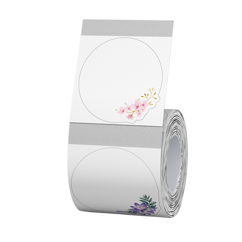 NB474 - NIIMBOT - B1 / B21 / B3S - 41*41MM - 170 LABELS PER ROLL - WHISPERING FLOWERS DESIGN - TRANSPARENT