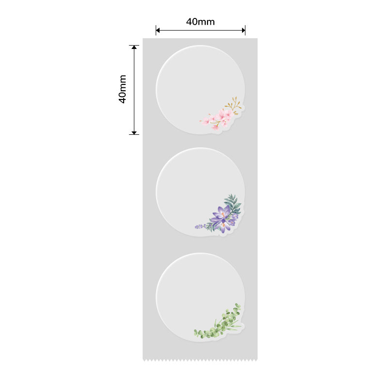 NB474 - NIIMBOT - B1 / B21 / B3S - 41*41MM - 170 LABELS PER ROLL - WHISPERING FLOWERS DESIGN - TRANSPARENT